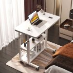 Sinbinta - table de lit table d'appoint bout de canap petite table basse  roulette en forme de u, support ...