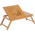 Table de lit plateau pour ordinateur en bois de bambou plateau inclinable pliable r�glable en hauteur ...