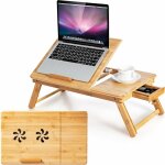 Costway table de lit pliable 53 x 33 cm, plateau de lit en bambou avec pieds réglables et plateau inclinable, ... Costway table de lit pliable 53 x 33 cm, plateau de lit en bambou avec pieds réglables et plateau inclinable, ...
