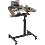 Table de lit roulette, hauteur ajustable laptop support de souris s�par�, bureau debout mobile 60x40cm ...