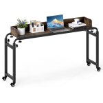 Table de lit à roulettes, plateau alimentaire, bureau d?ordinateur portable réglable en hauteur 73, 5 ... Table de lit à roulettes, plateau alimentaire, bureau d?ordinateur portable réglable en hauteur 73, 5 ...