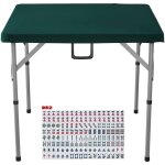Mophorn - table de mahjong pour 4 joueurs avec 144 tuiles de mahjong et 3 ds, table de domino pliable ...