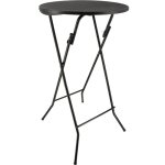 Table mange debout pliable diam�tre 60cm hauteur 110cm - table haute pliante de bar - plateau r�sine ...