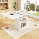 Modfu - table  manger 140x80x76cm avec 1 porte, tables extensibles, convient pour salle  manger / cuisine, ...