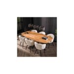 M&s - table � manger 180x95x77 cm en acacia naturel et m�tal