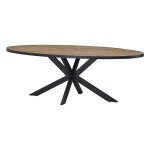 Table à manger 220 x 110 cm ovale pieds étoile lio Table à manger 220 x 110 cm ovale pieds étoile lio