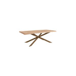 Table à manger 220x100x77 cm naturel et bronze - rulio Table à manger 220x100x77 cm naturel et bronze - rulio