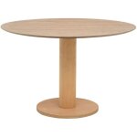 Table � manger 4 personnes ronde en bois �100cm - bois clair - lisa