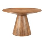 Drawer - table  manger 4 personnes ronde en bois 120cm - bois fonc - wood