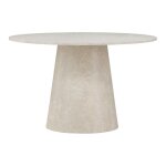 Table  manger 4 personnes ronde effet marbre - beige - lanzo