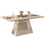 Table � manger 6 personnes rectangle blanc ecru 180 x 80 x 90 cm