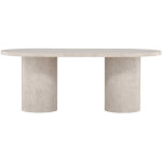 Table � manger 8 personnes ovale effet marbre - beige - narvik
