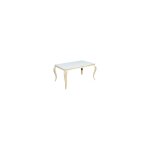 Table à manger baroque 4 à 6 couverts gold verre blanc 150x90cm Table à manger baroque 4 à 6 couverts gold verre blanc 150x90cm