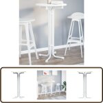 Table � manger blanc �60x110 cm bois d'ing�nierie et acier - table � manger - table ronde - table blanche ...