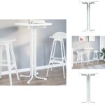 Table à manger blanc Ø70x110 cm bois d'ingénierie et acier - table à manger - table ronde - table blanche ... Table à manger blanc Ø70x110 cm bois d'ingénierie et acier - table à manger - table ronde - table blanche ...