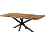 Table  manger en bois de sheesham 180x90x76 naturel sabl / pieds mikado anthracite matte freeform 5 ...