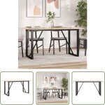 The living store - table  manger cadre en o 160x80x75 cm bois de pin massif acier - table  manger - ...