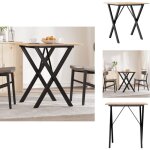 Table  manger cadre en x 70x70x75 cm bois de pin massif acier - table  manger - table ronde - table ...