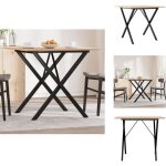 Table à manger cadre en x 90x90x75 cm bois de pin massif acier - table à manger - table ronde - table ... Table à manger cadre en x 90x90x75 cm bois de pin massif acier - table à manger - table ronde - table ...