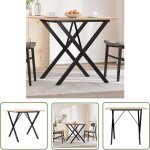 The living store - table  manger cadre en x 90x90x75 cm bois de pin massif acier - table  manger - ...