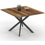 Idmarket - table  manger carre alix 8 personnes pied araigne noir et plateau bois fonc hawkins 110 ...