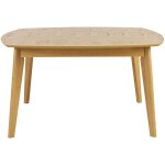 Table � manger carr�e scandinave bois clair ch�ne l140 cm leena