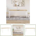 The living store - table  manger corona blanc 180x90x75 cm bois massif de pin - table  manger - table ...
