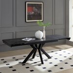 Table  manger extensible 120 / 170 / 220 cm en cramique noir - elyor