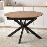M&s - table à manger extensible 120 - 200 cm pieds en métal noir - venter M&s - table à manger extensible 120 - 200 cm pieds en métal noir - venter