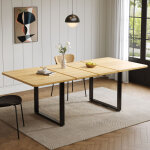 Table � manger extensible (140 - 180 - 220x80 cm) pour 6 - 10 personnes style moderne robuste mdf ch�ne ...
