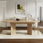 Table � manger extensible 140 - 180x90 cm, coins arrondis, plateau 18 mm, 4 - 8 pers, bois clair