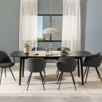 Ebuy24 - table  manger extensible 180 / 219x90x75 cm dcor chne noir