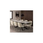 Table à manger extensible 200 / 240x100x76 cm en céramique blanche Table à manger extensible 200 / 240x100x76 cm en céramique blanche
