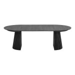 Table � manger ronde extensible lanza 120 / 160 - 200 - 240 cm - noir - diam�tre 120 / 160 - 200 - 240 ...