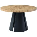 Vente - unique - table  manger extensible 4  12 personnes en mdf et mtal noir - naturel clair - jarelia ...