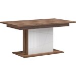 Petits - meubles - table à manger extensible 4 à 6 places sven blanc et bois Petits - meubles - table à manger extensible 4 à 6 places sven blanc et bois