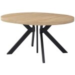 Vente - unique - table  manger extensible 6  12 couverts en mdf et acier - naturel clair et noir - ...