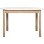 Homifab - table � manger extensible blanc / effet ch�ne 4 / 6 personnes 120 / 160 cm - tori