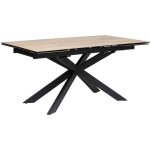 Atmosphera - table  manger extensible boot beige 160x90x76cm crateur d'intrieur