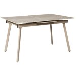 Table � manger extensible en c�ramique effet travertin pour 6 � 8 personnes pietra
