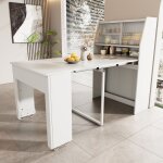 Table  manger extensible, l52 / 132, 5w80h76cm, table extensible jetable, meuble de rangement pour salle ...