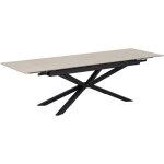 Table  manger extensible nana ? cramique travertin & pied mtal noir ? 180  260 cm