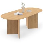 Table  manger extensible ovale marthe 6 - 10 personnes bois faon htre 160 - 200 cm