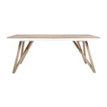 Table a manger extensible - plateau placage frene - scandinave - sawyer l180 / 220 x p 90 x h 75