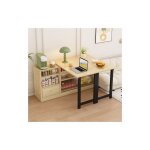 Table à manger extensible pliante avec espace de rangement, rotative à 360°, naturel et noir Table à manger extensible pliante avec espace de rangement, rotative à 360°, naturel et noir