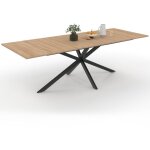 Table  manger extensible rectangle alix 8 - 12 personnes pied araigne bois et noir 200 - 240 cm