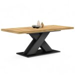 Idmarket - table � manger extensible rectangle alicia 6 - 10 personnes bois et noir 160 - 200 cm