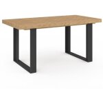 Idmarket - table  manger extensible rectangle cassius 4 - 8 personnes effet chevrons et pieds noirs ...