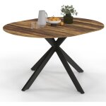 Idmarket ? table � manger extensible ronde 110 - 150 cm ? pied araign�e noir ? plateau mdf bois fonc� ...