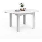 Table à manger extensible ronde dona 4 - 8 personnes blanc 110 - 150 cm Table à manger extensible ronde dona 4 - 8 personnes blanc 110 - 150 cm